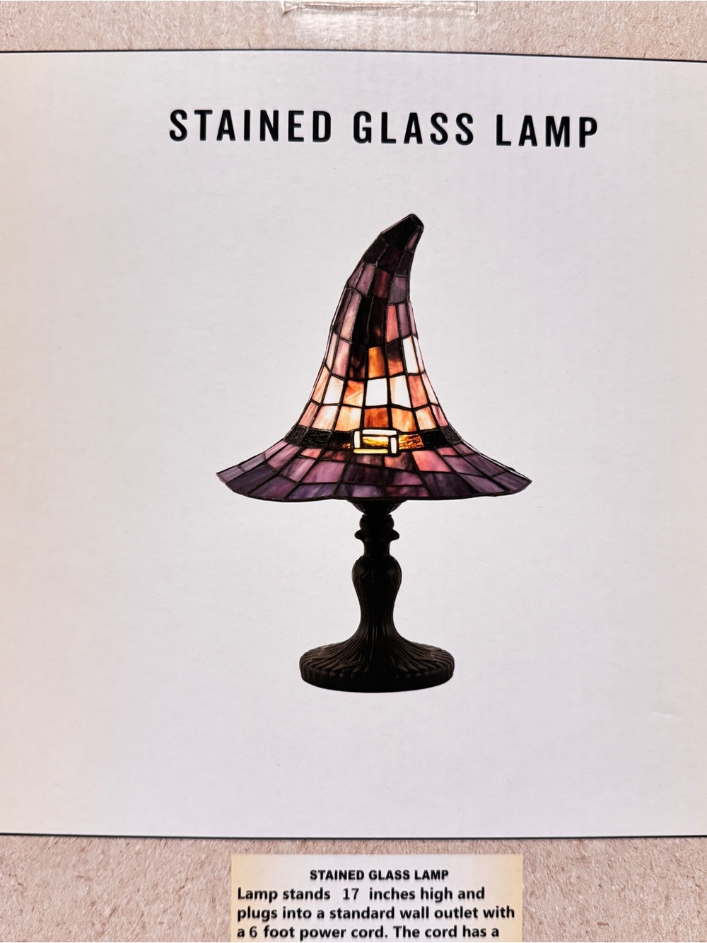 NEW Cracker Barrel Exclusive Stained Glass Witch Hat Lamp